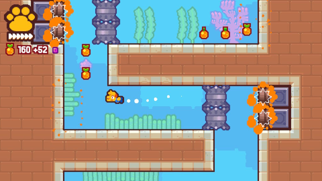 pablo is swimming through different obstacles such as massive mines