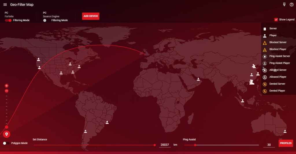 The Ping Map when playing CSGO showing players across the world