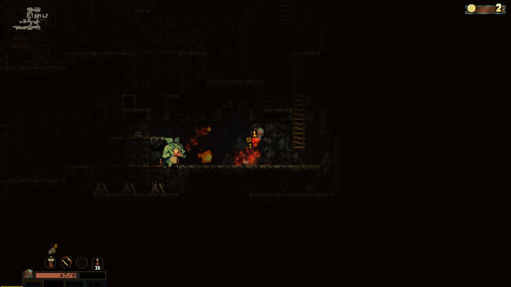 Vagante Screenshot - Baby Dragon Boss Defeating Player Character