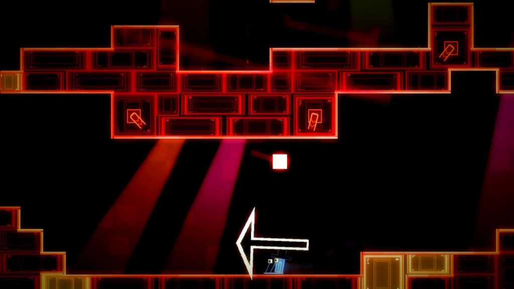 Snail on the bottom row of the game while projectiles are being shot from above with a massive arrow above the snail