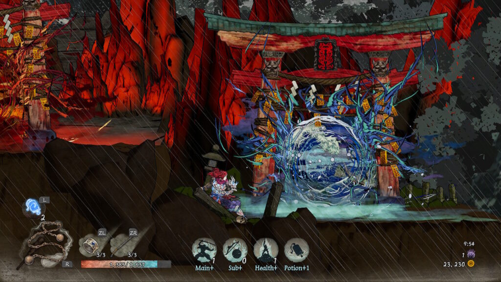 A portal in a shrine on a cliffside