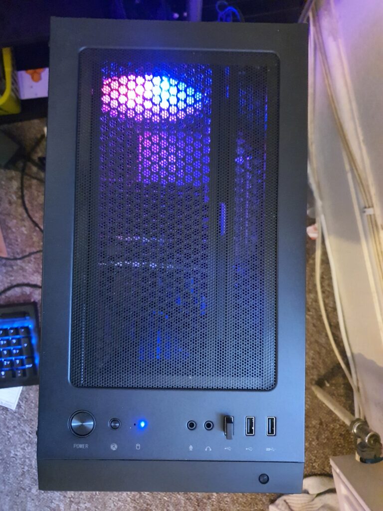 Wired2Fire Pheonix Intel - MAG Vampiric case top view with control panel and internal PC system in view