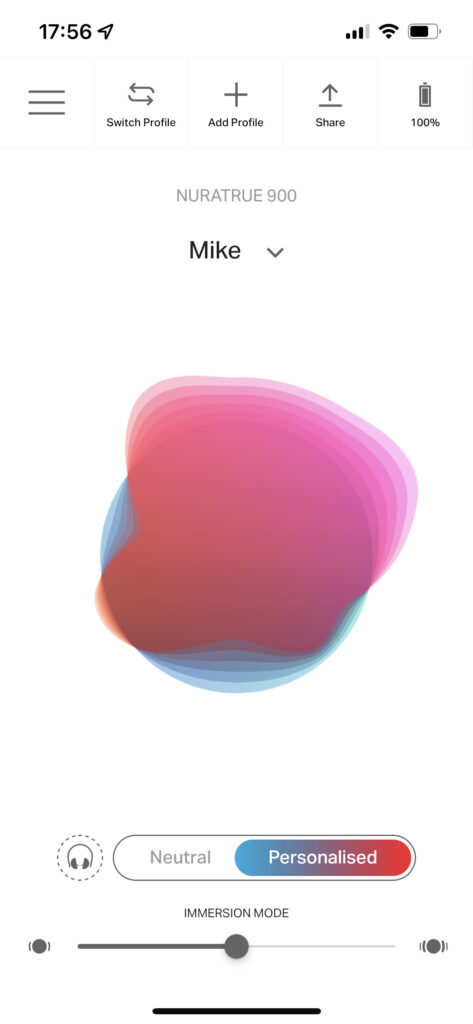 NuraTrue hearing profile
