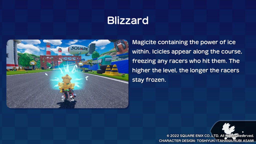 A racer is frozen with a blue hue around them/