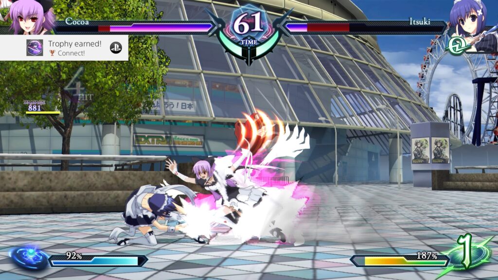 cocoa charging into itsuki with a dashing attack
