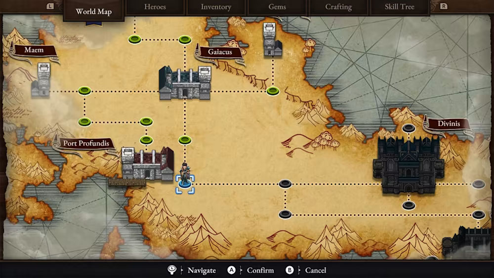Overhead view of the game's map