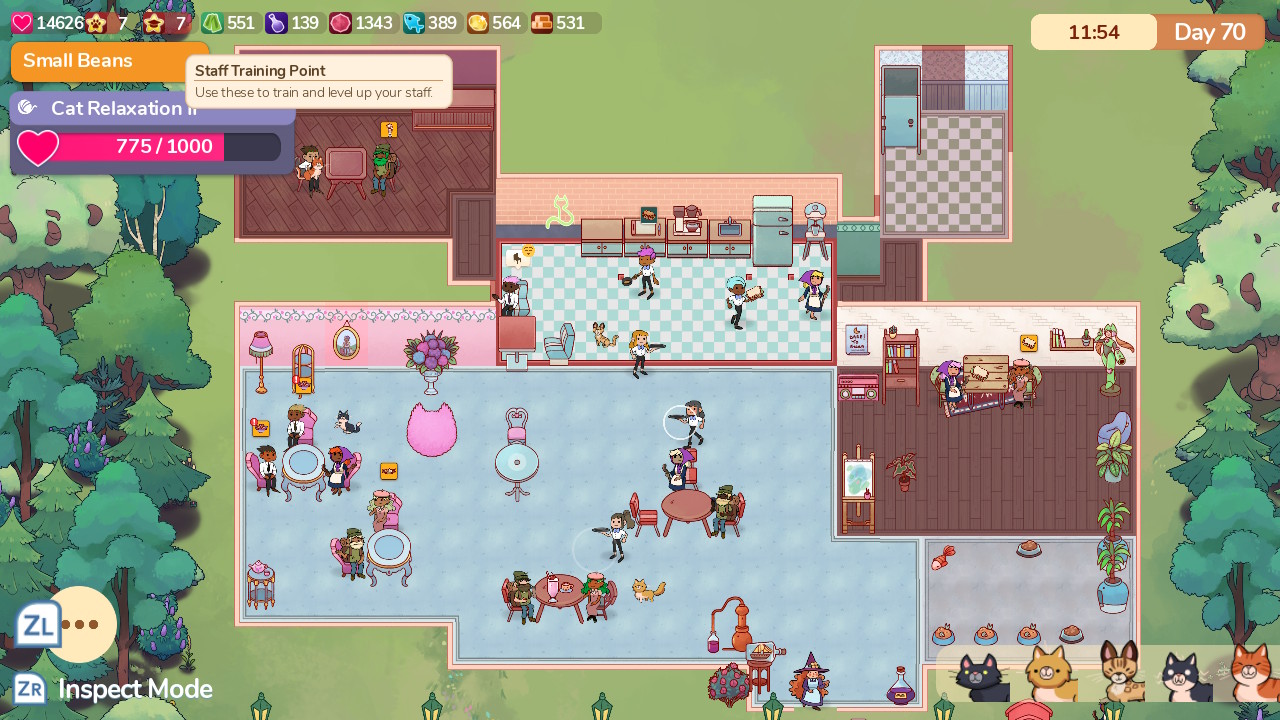 A zoomed out bird’s eye view of my cafe.