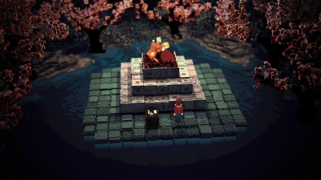 One of the earlier puzzles in Bonfire Peaks, which sets up the game and introduces the player to how it works.