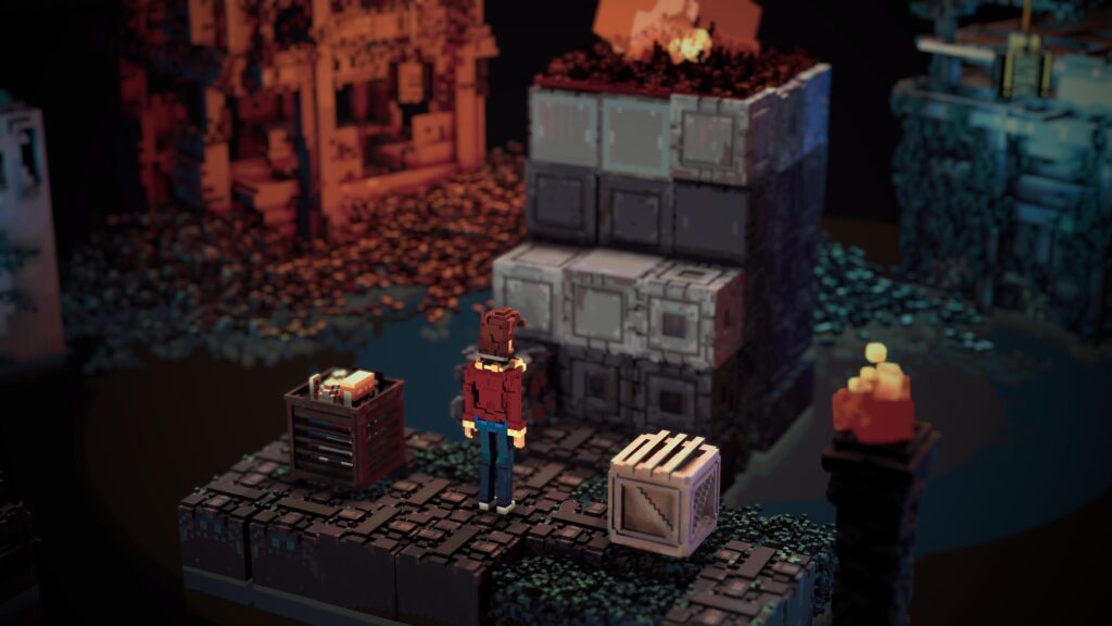 A view of a different puzzle. The warm colours surround this image as the golden fire burns.