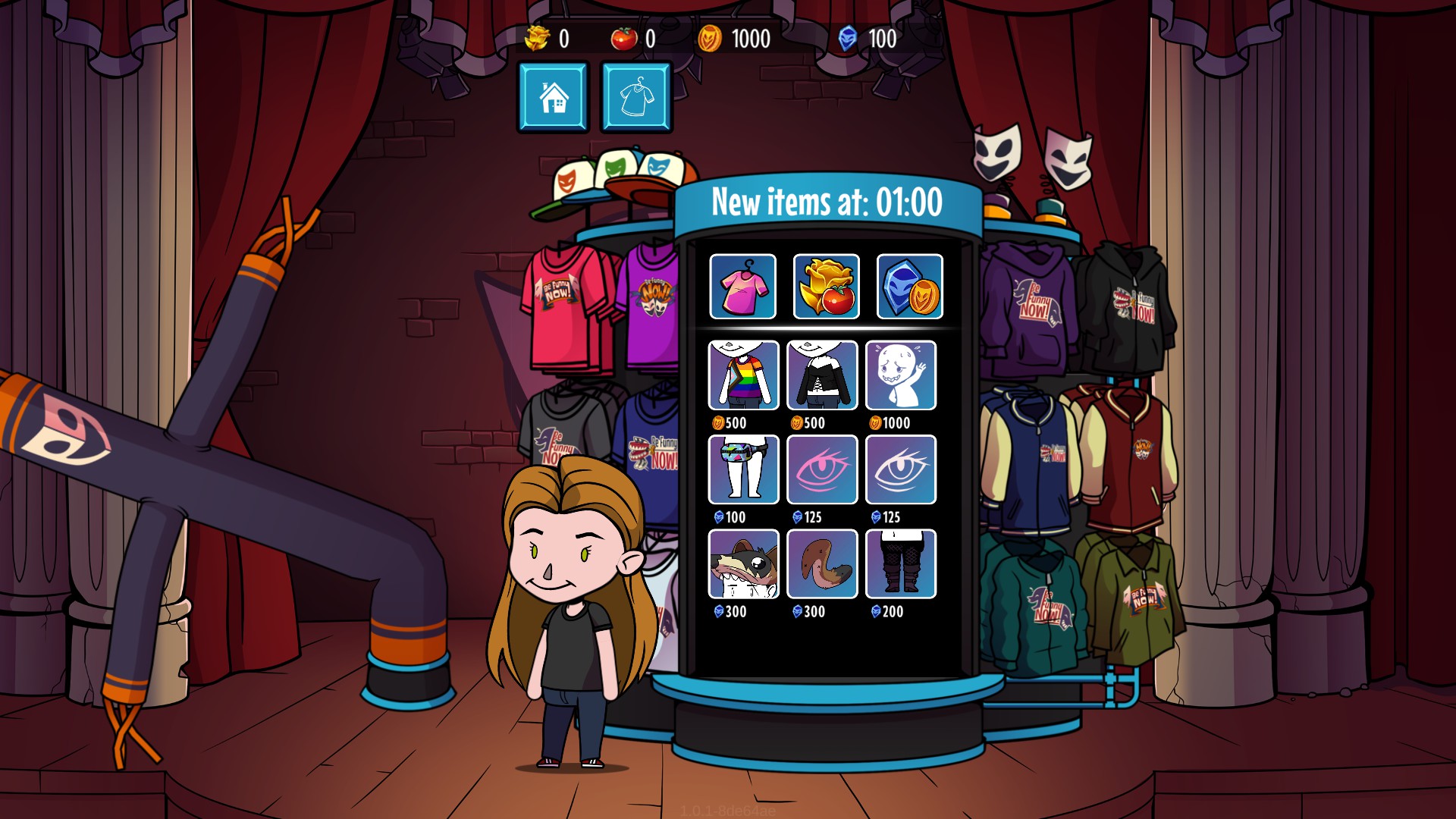 The item shop menu