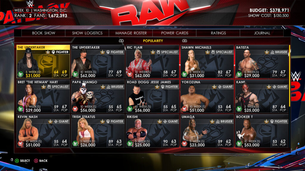Legendary wrestlers for hire