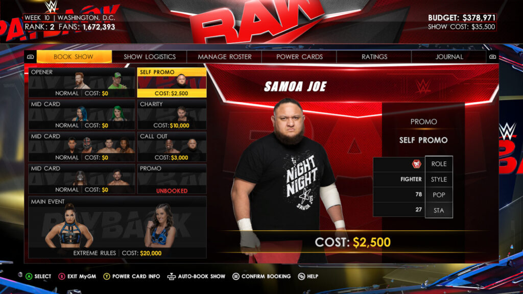 Setting the PPV match card