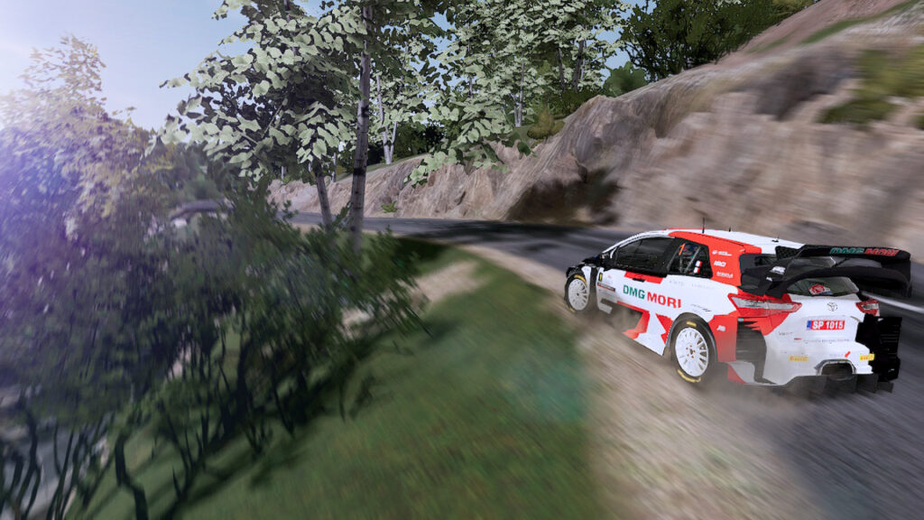 WRC 10 - Citroën rally car heading into left side corner
