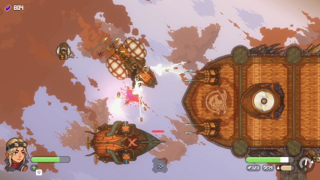 Black Skylands - Players airship battling two other enemy airships