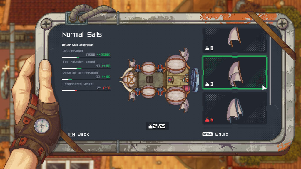 Black Skylands - Airship customisation menu