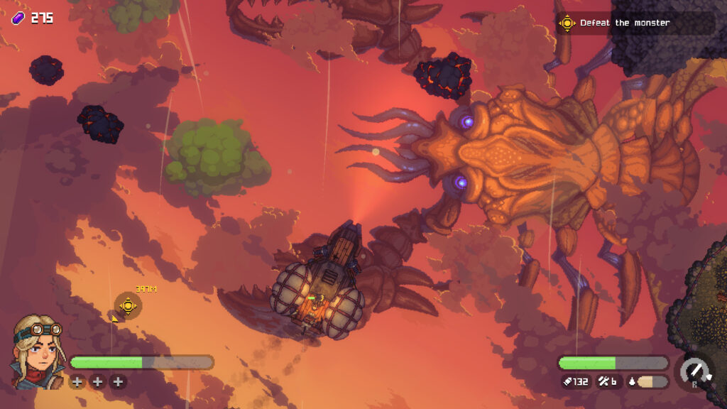 Black Skylands - Player battling boss monster