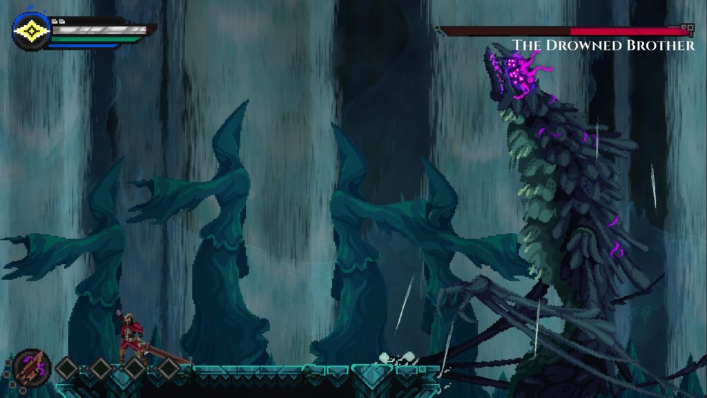 Massive character named the drowned brother is facing my knight