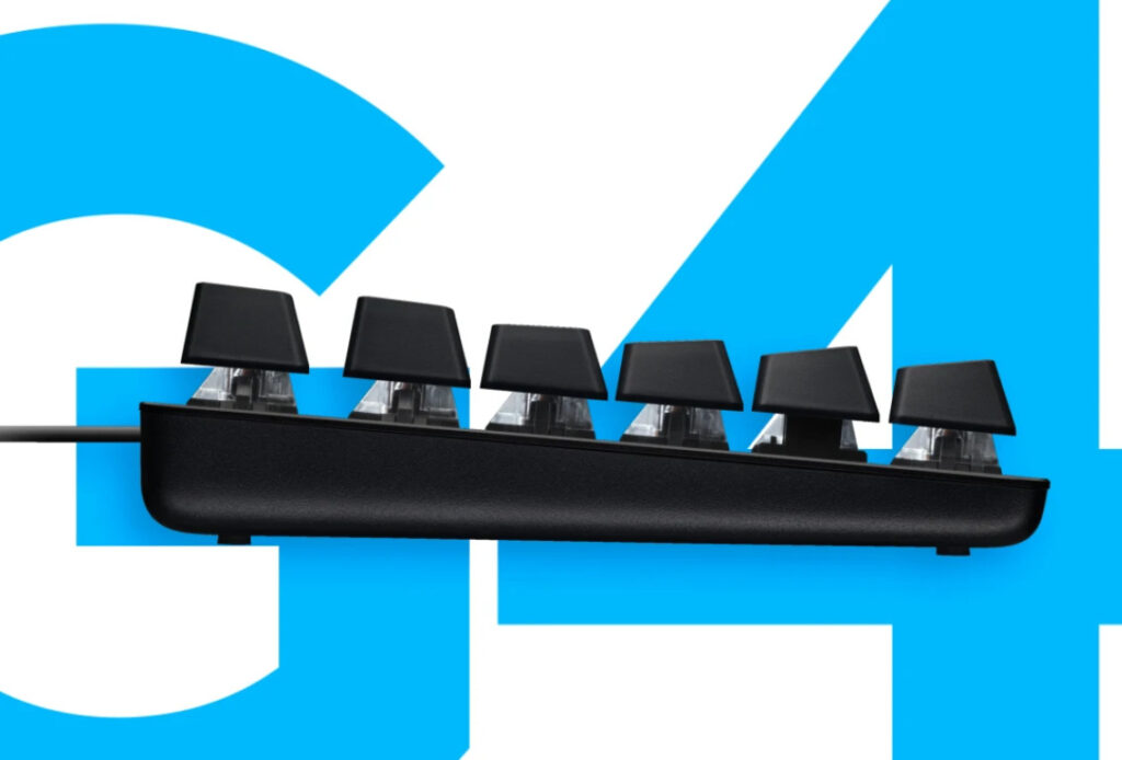 A side view of the Logitech G413 SE's mechanical switches.