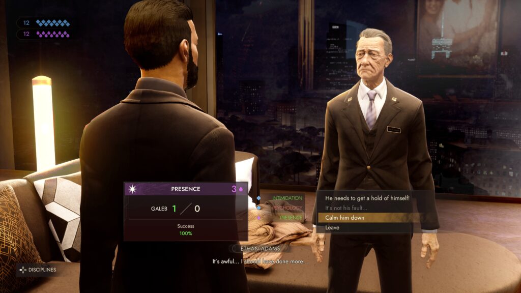 Vampire: The Masquerade - Swansong Review - Galeb dialogue options