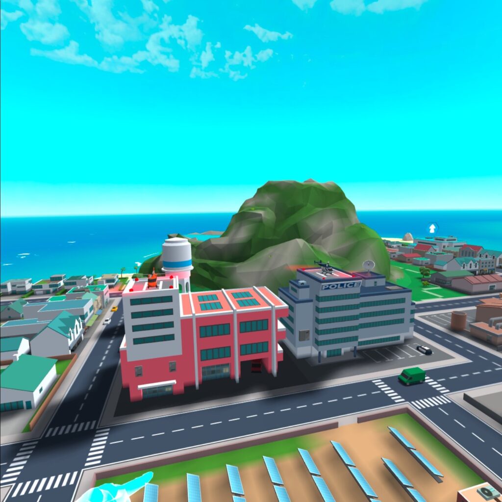A close-up of buildings in a settlement