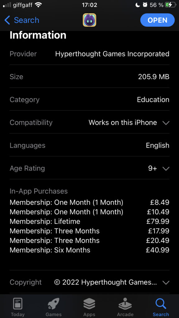 Premium membership price options