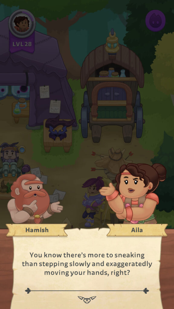 Hamish and Aila talking