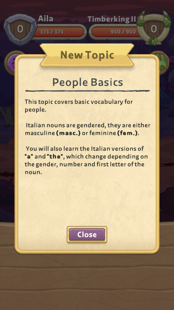 New topic message during a battle