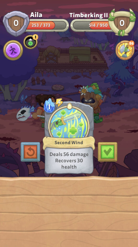 Selecting a card to play