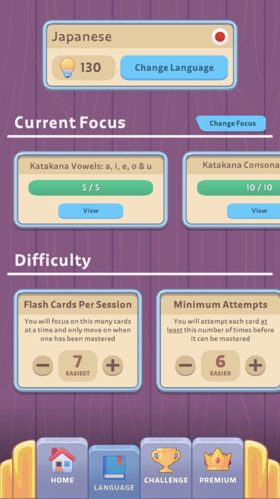 Learning information for Japanese 