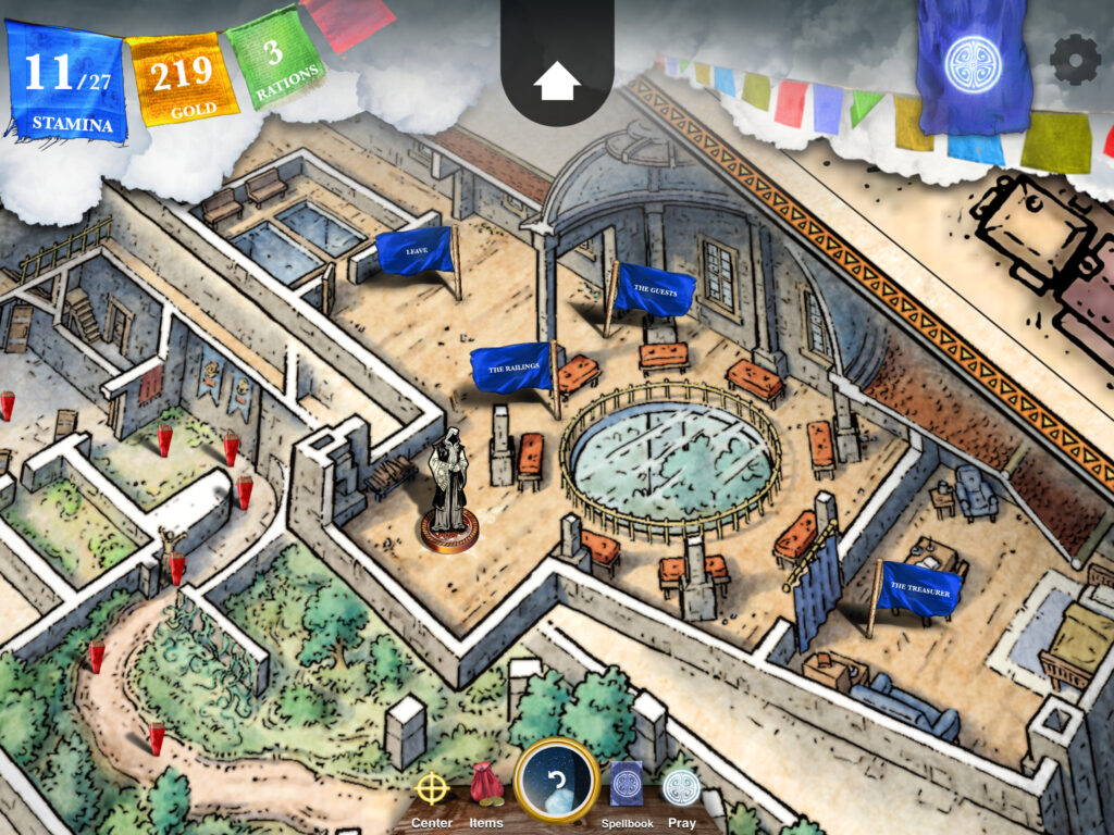 a dissected view of a house and gardens