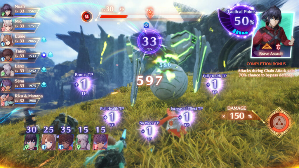 Xenoblade Chronicles 3 Review - the core characters fighting an Agnus drone