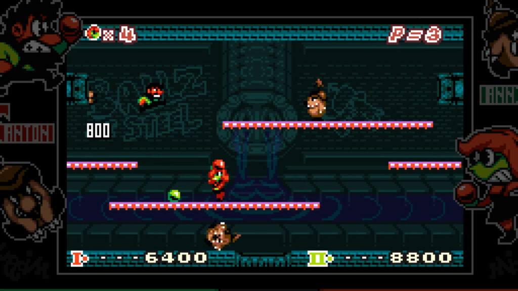 Annie and Anton are holding balls and aiming them at brown enemies with spikes on their head.