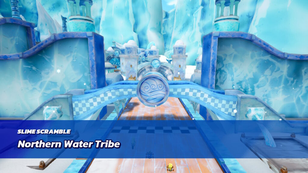 track overview of the northern water tribe, an icy castle