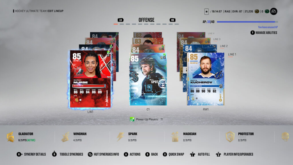 HUT team line-up