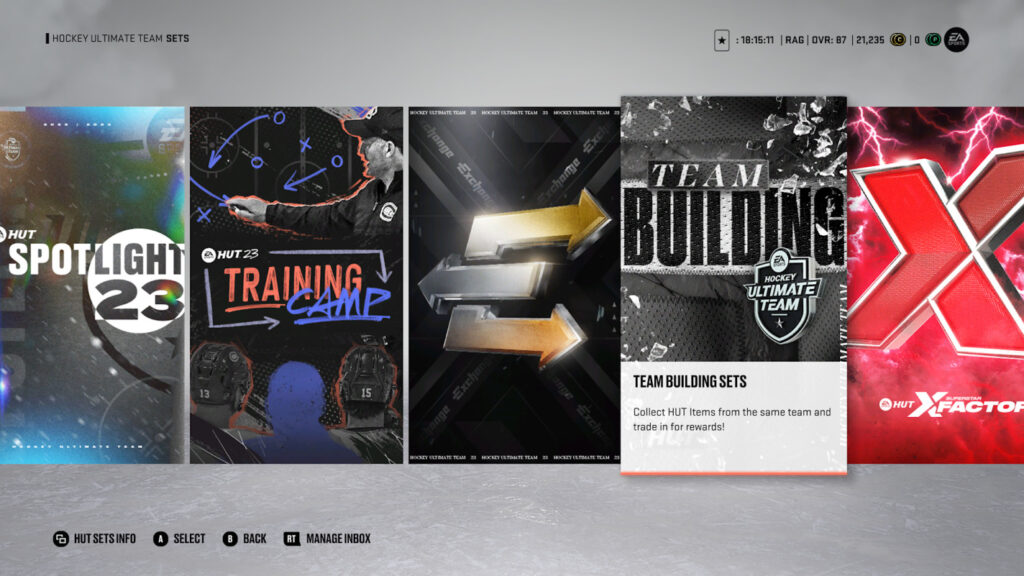 NHL 23 Sets Screen