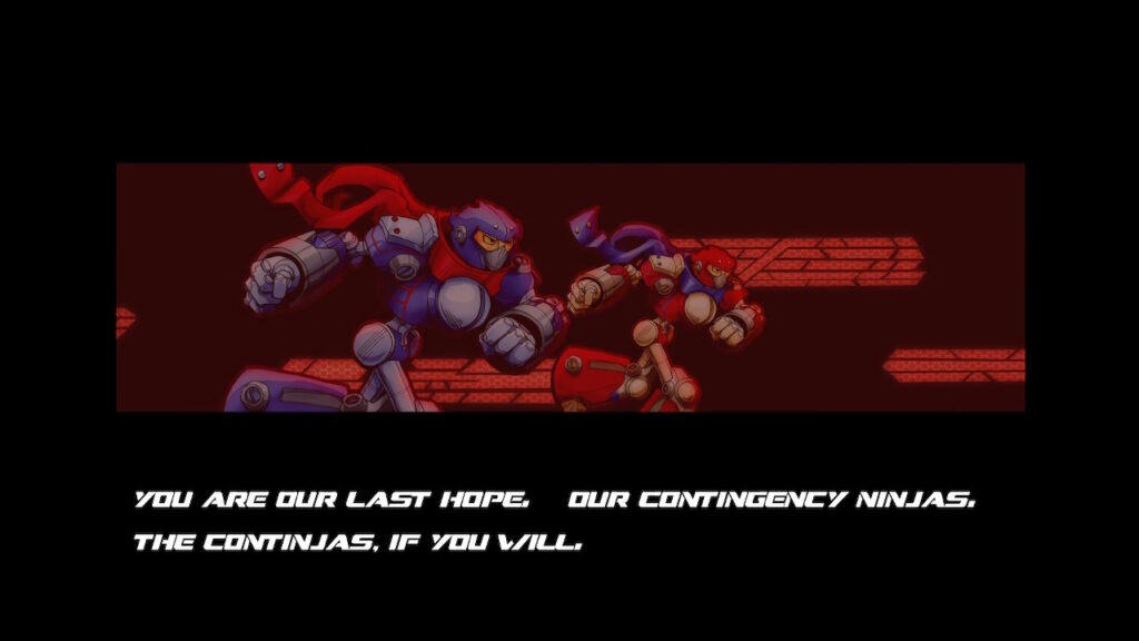 Ninjas dashing with the text "our continjency ninjas, our continjas