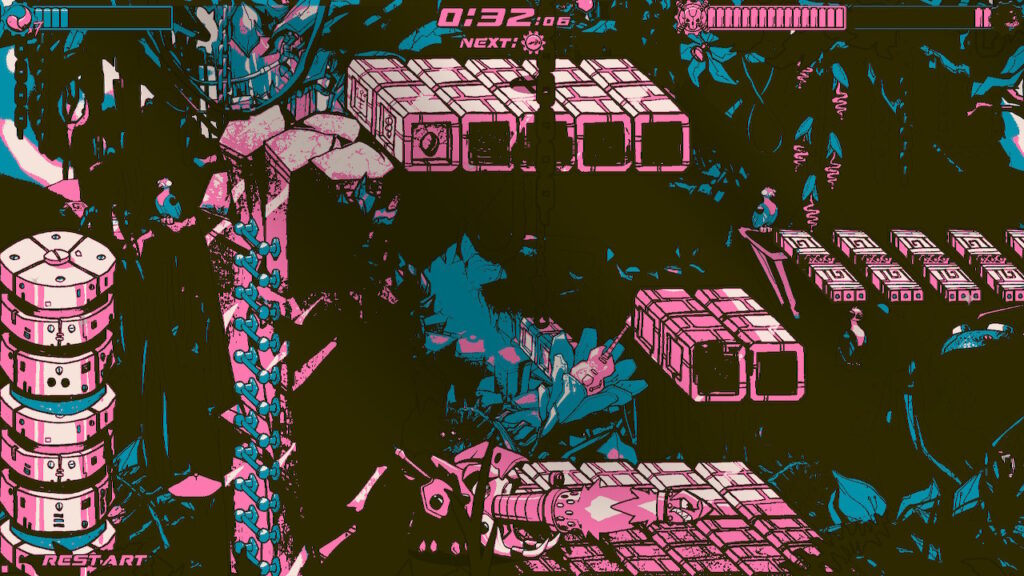jungle level in pink and blue