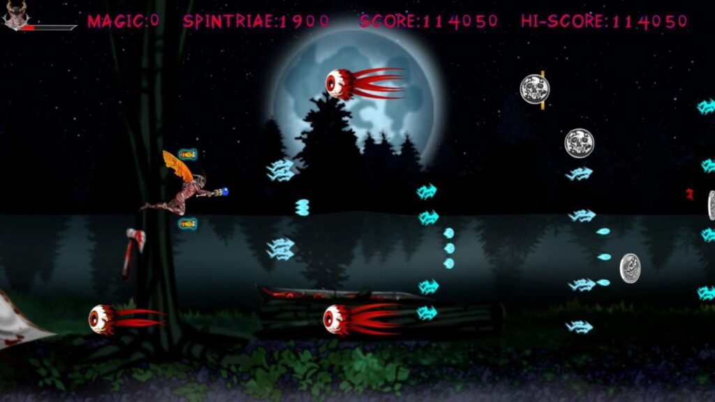 Hell Pages flying eyeballs and reward coins