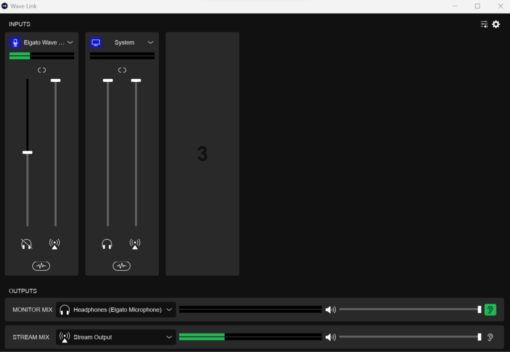 home page of the wave link software with the microphone linked and the browser showing.