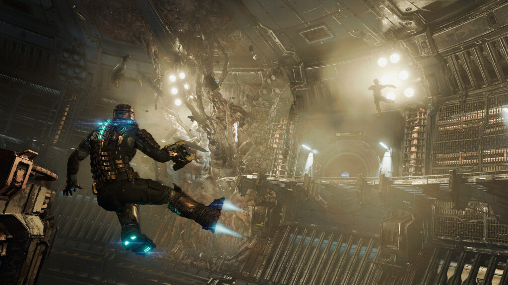 Dead Space Xbox Series X Review - Isaac inside the centrifuge during a zero-g moment