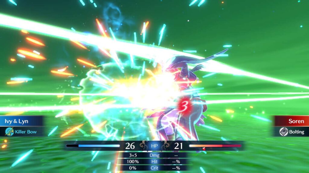 Vibrant attack screen for Fire Emblem Engage