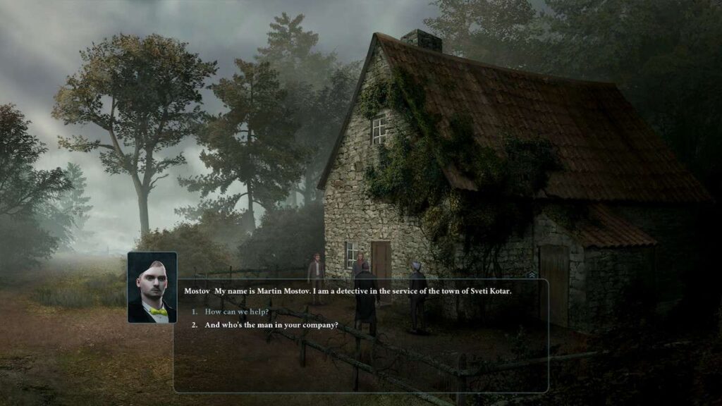 External scene introducing conversation options