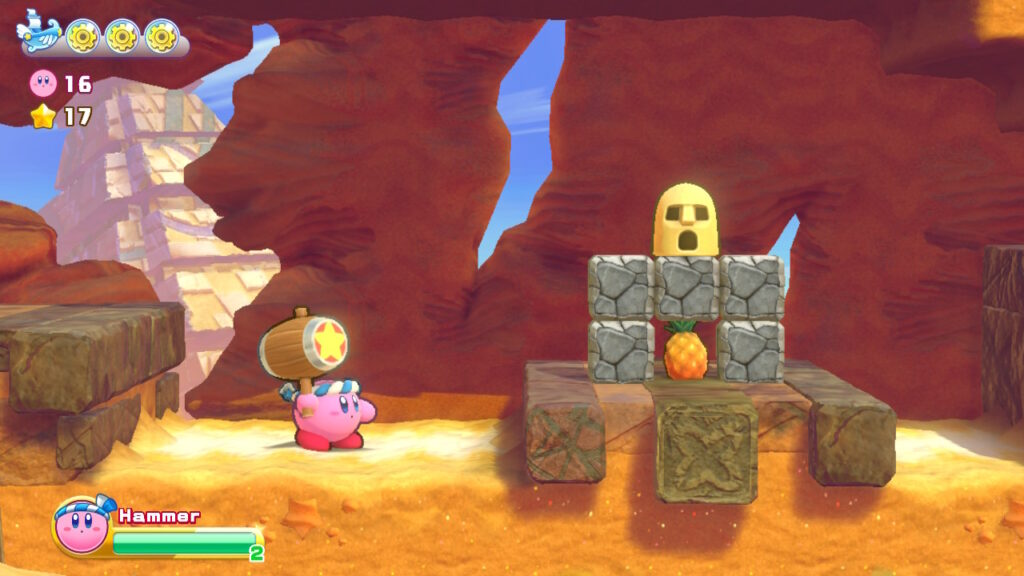 Kirby's Return to Dreamland Deluxe level view.