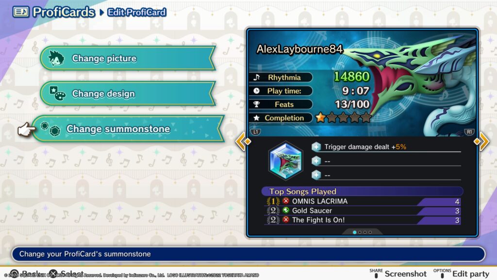 Profile card creation screen