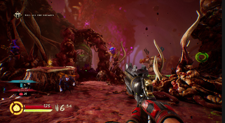pistol shooting at flying enemies