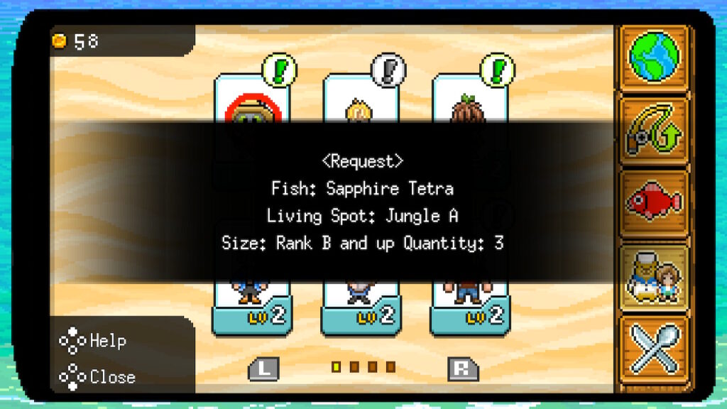 Incoming request for a fish in fishing paradiso