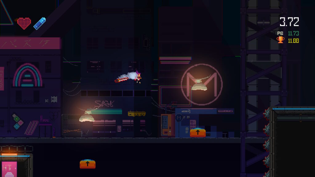 girl dashing in the air through the city