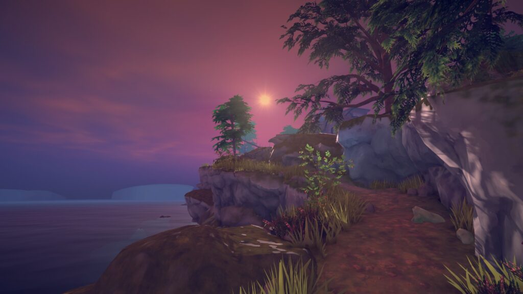 a clifftop sunset