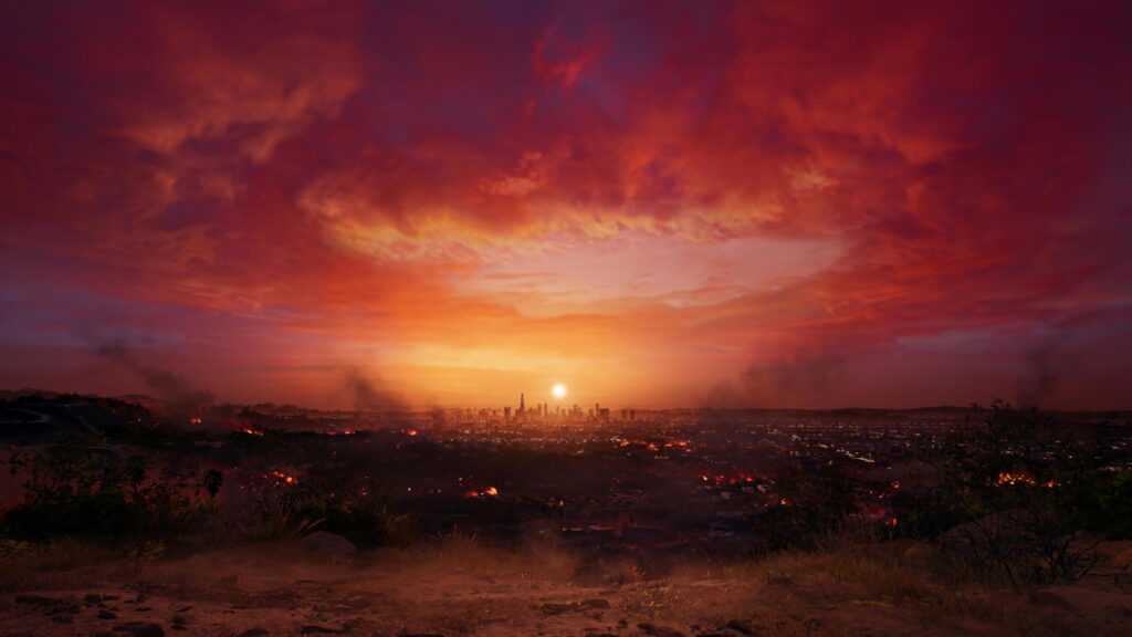 Dead Island 2 - Panoramic view of LA at dusk