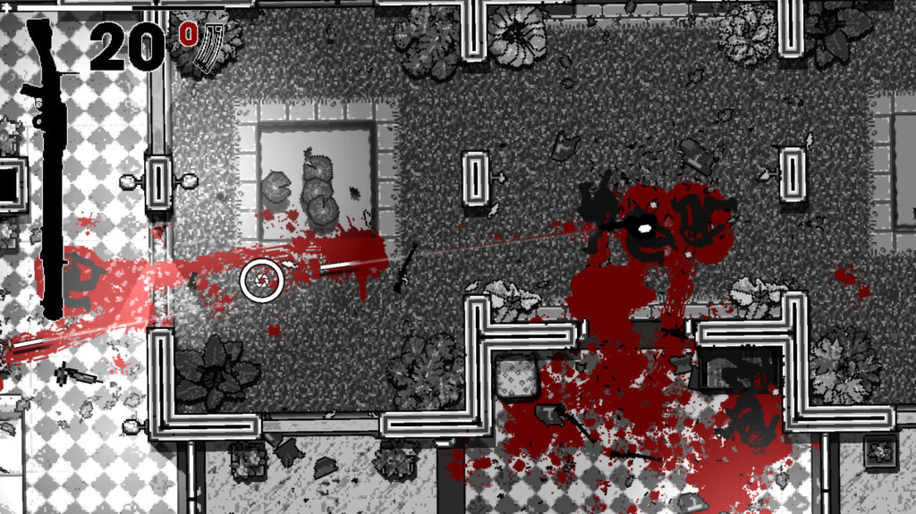 massive bloodshed in a garden area